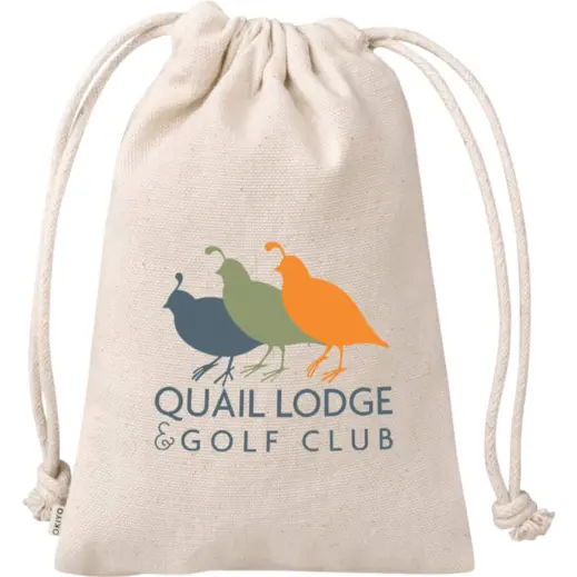 Okiyo Chikara Mini Cotton Drawstring Pouch Branded